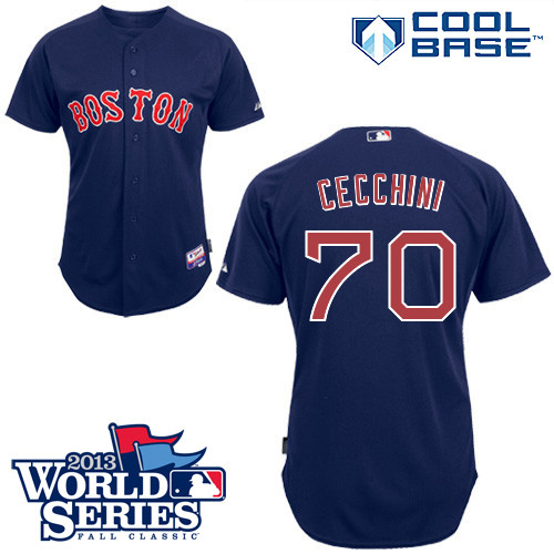 Garin Cecchini #70 mlb Jersey-Boston Red Sox Women's Authentic Alternate Navy Cool Base Baseball Jersey
